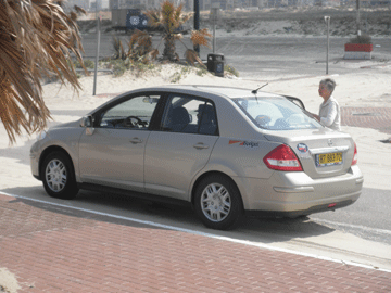 Our Car and Cynthia in Israel.