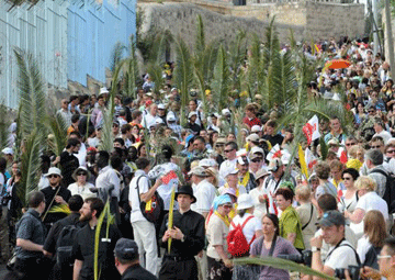 Mount of Olives. Palm Sunday Procession.