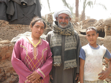 Ahmed's sister, Oala, his Dad, and his cousin, Mubarak