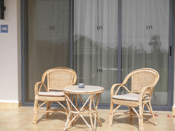 Mecure Hotel, Dahab. Our patio.