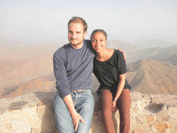 Young couple. Top of Mount Sinai