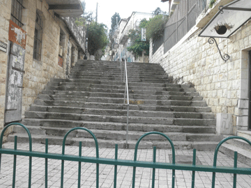 Tsfat. Son's restaurant downstairs. Dad's hotel upstairs.